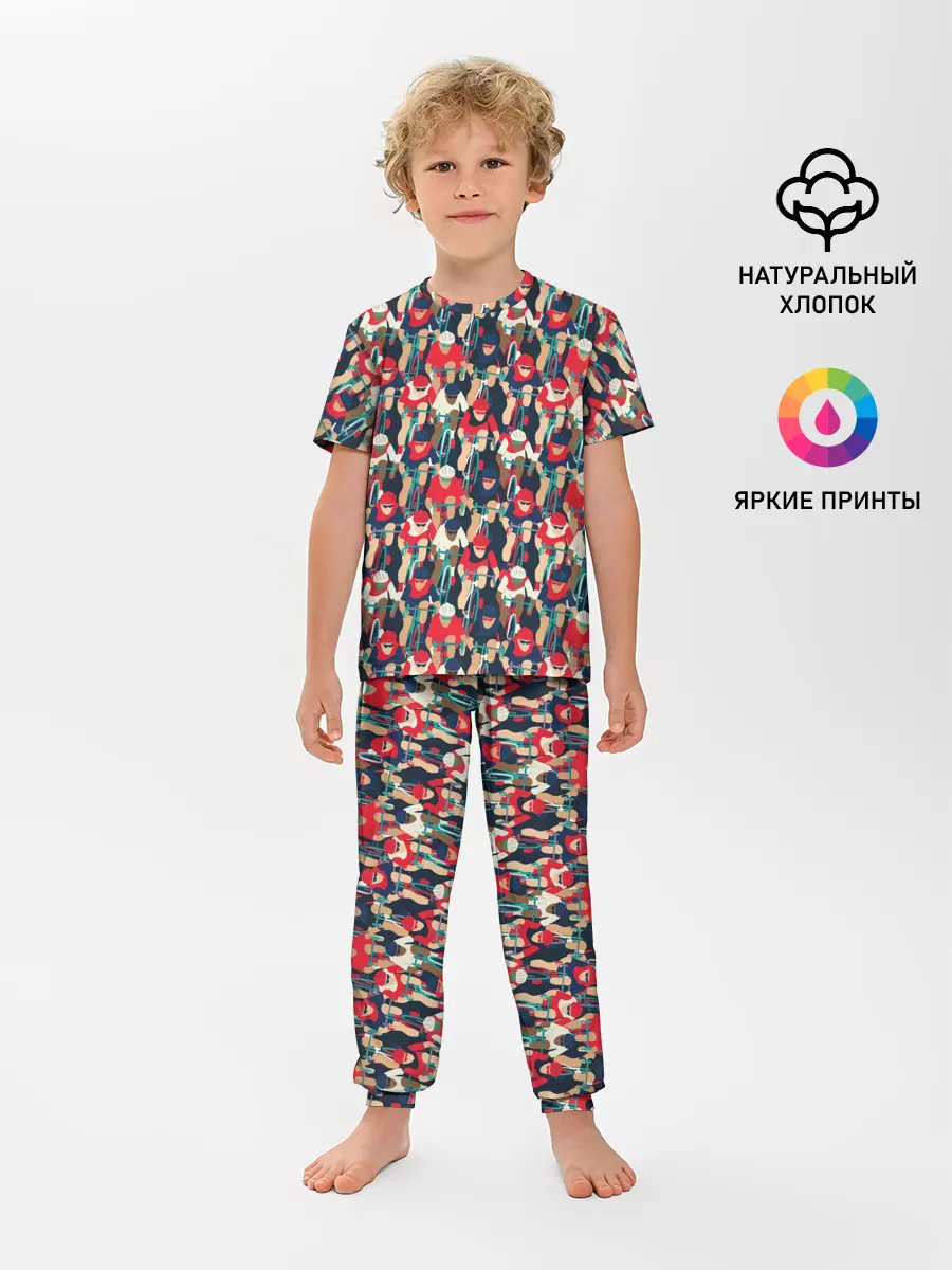 Детская пижама с брюками / Велогонка