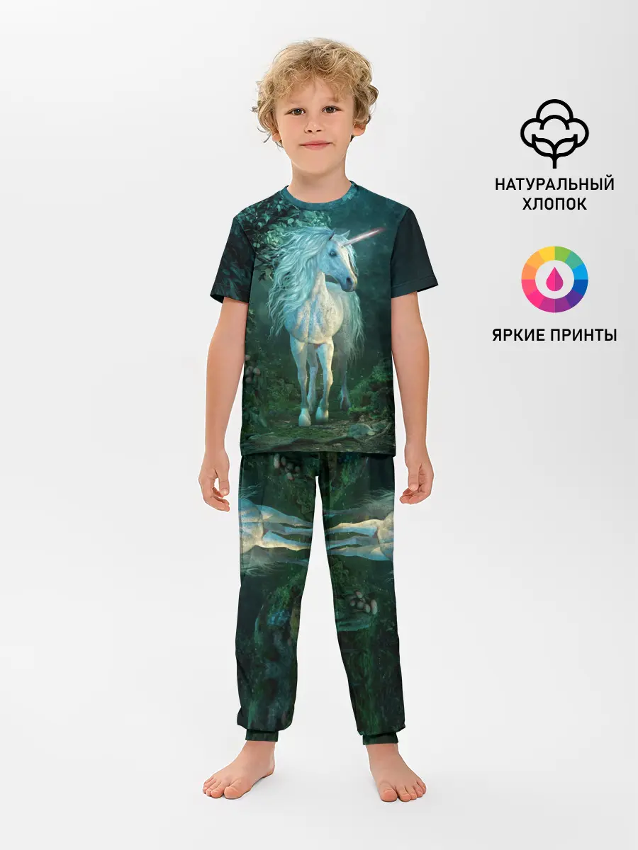 Детская пижама с брюками / Единорог