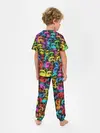 Детская пижама с брюками / Разноцветные сердитые коты