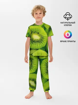 Детская пижама с брюками / Зеленый киви