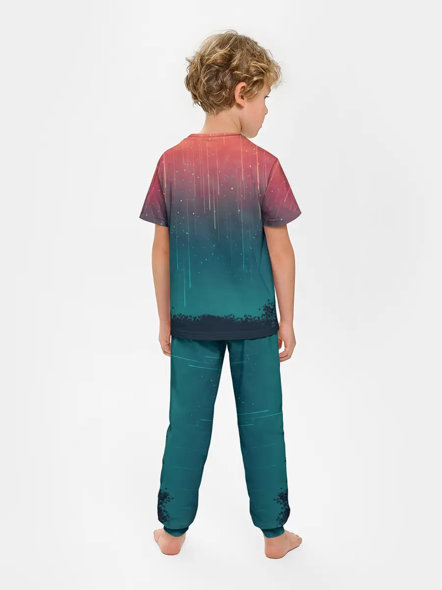 Детская пижама с брюками / Космический Дождь