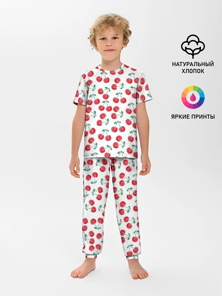 Детская пижама с брюками / Вишневое настроение