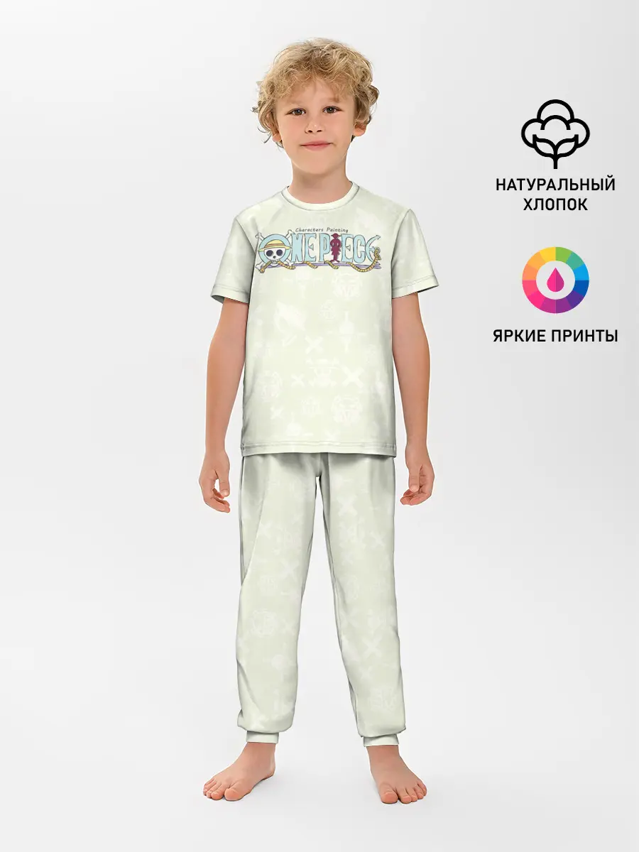 Детская пижама с брюками / Эмблемы One Piece. Большой куш