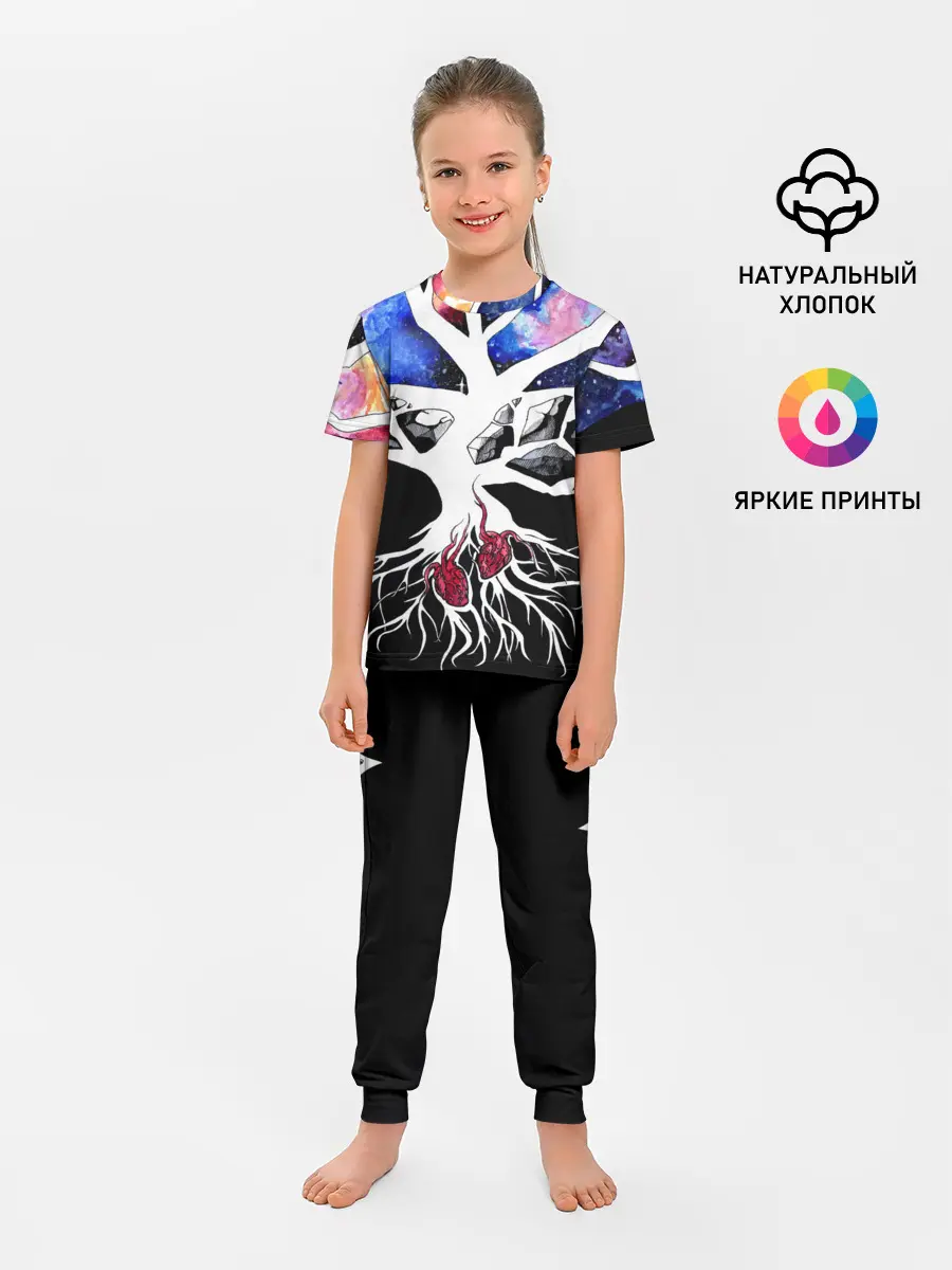 Детская пижама с брюками / Звёздные сердца