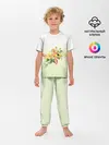 Детская пижама с брюками / букет рисунок