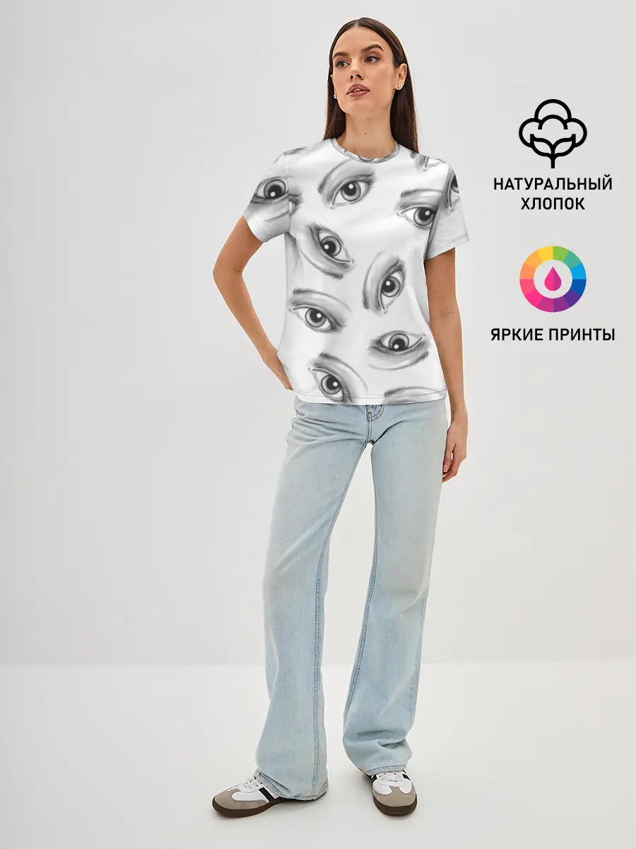 Женская базовая футболка / глаза