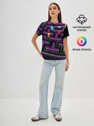 Женская базовая футболка / PAC-MAN 3D