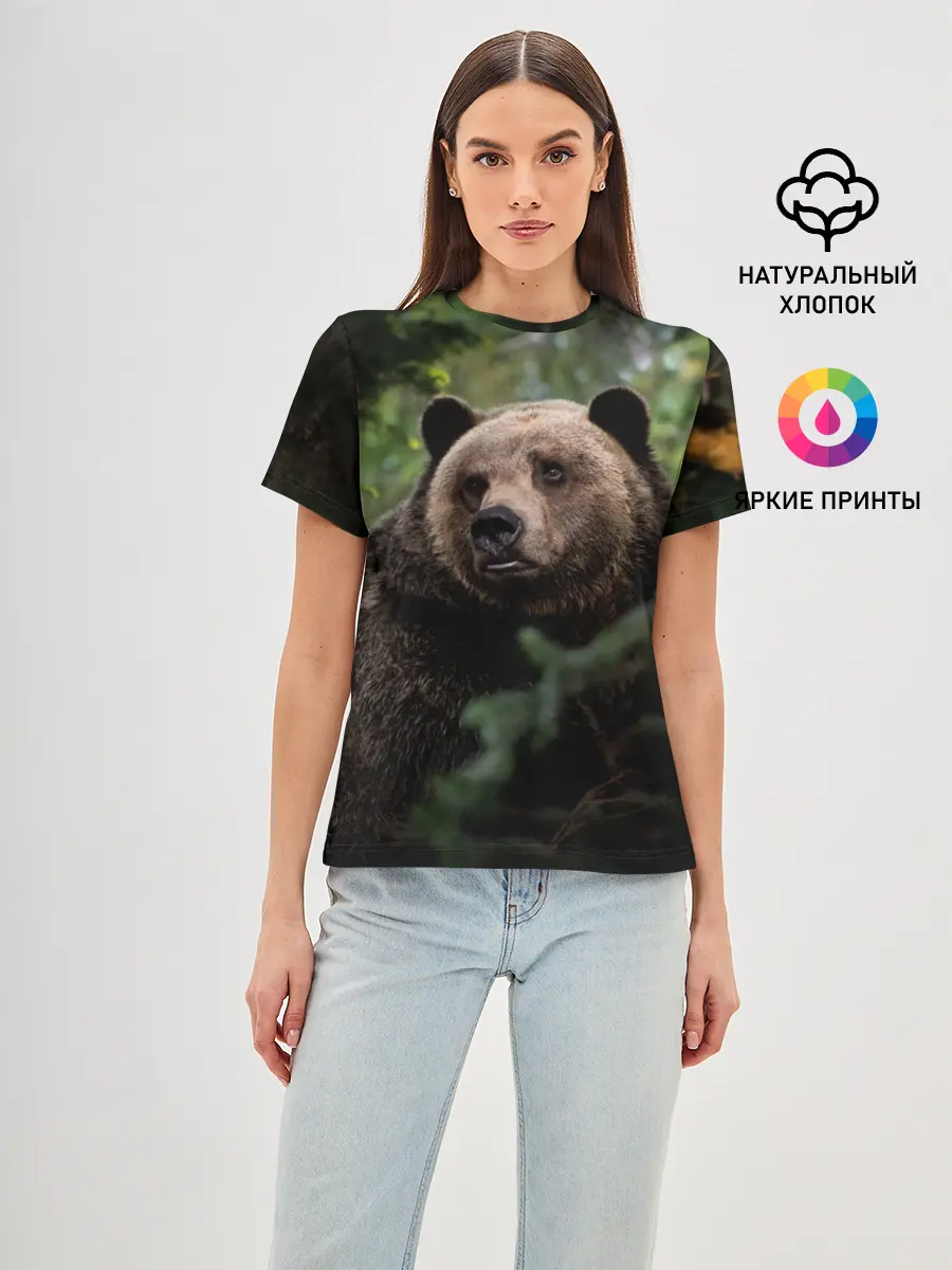 Женская базовая футболка / Медведь