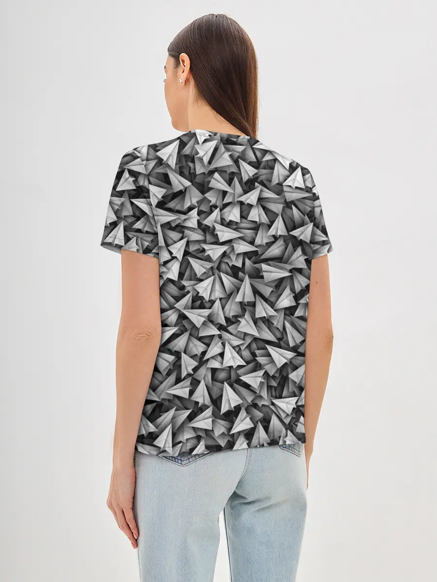 Женская базовая футболка / Бумажные самолетики