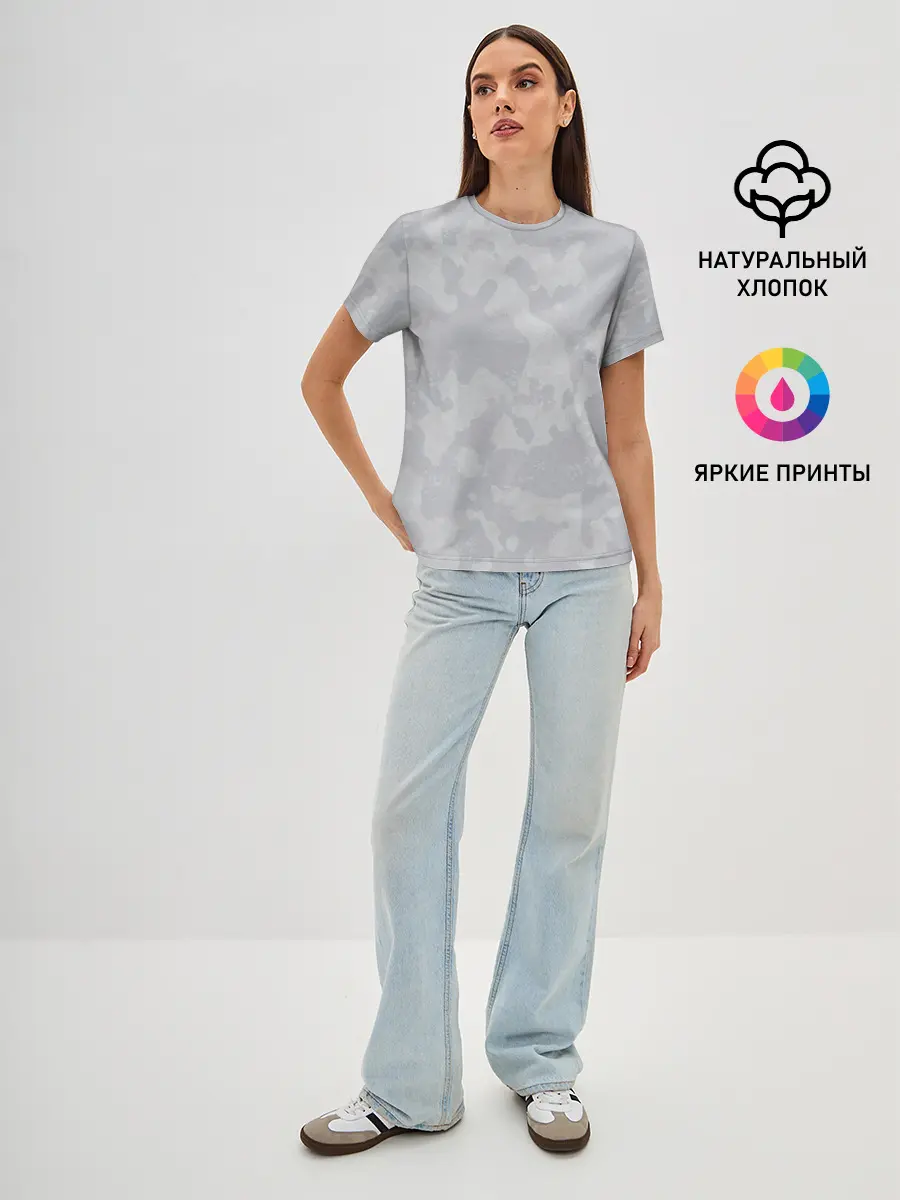 Женская базовая футболка / Светло-серая
