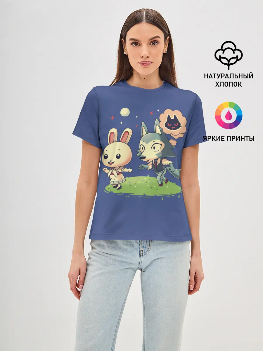 Женская базовая футболка / Зайка и волчек | Beastars