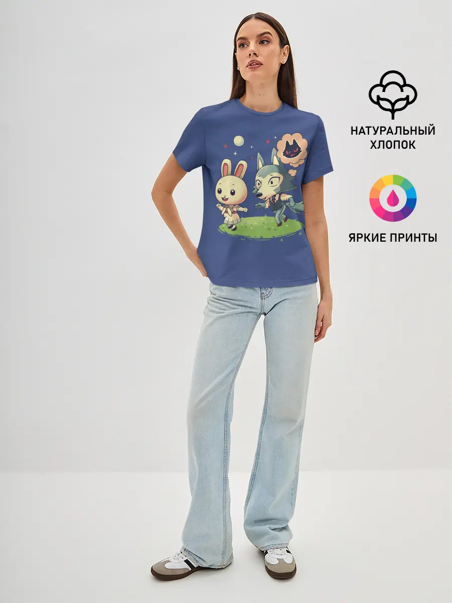 Женская базовая футболка / Зайка и волчек | Beastars