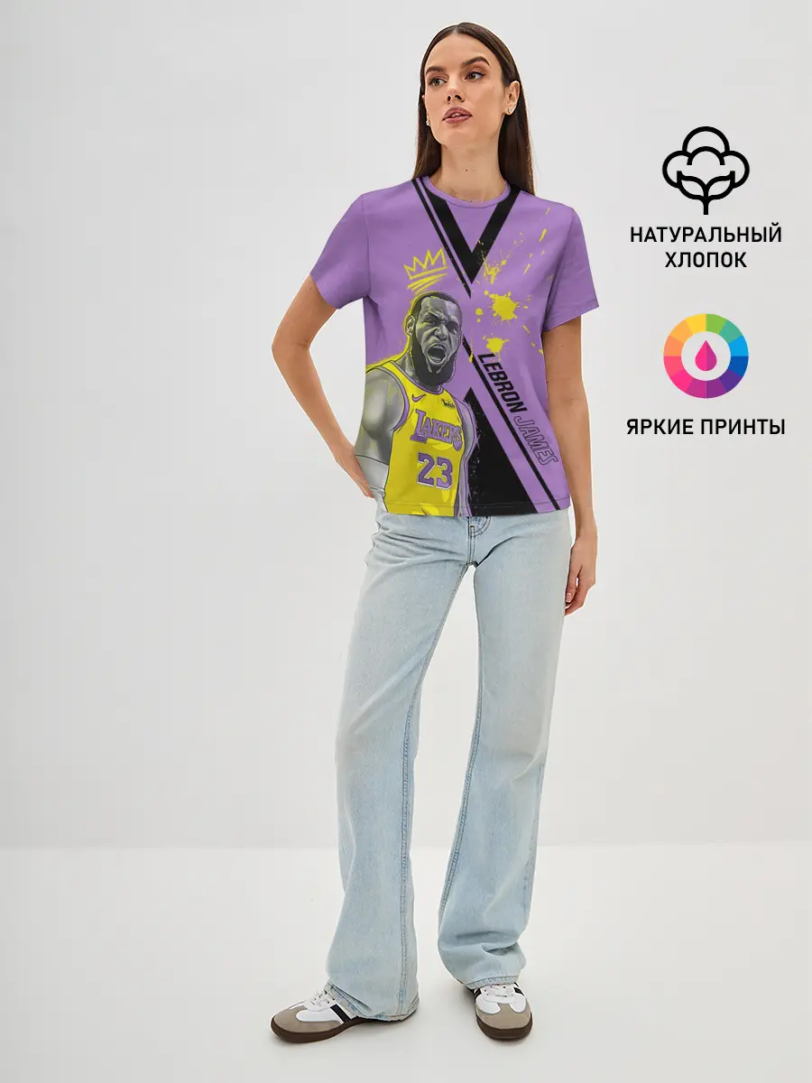 Женская базовая футболка / леброн джеймс