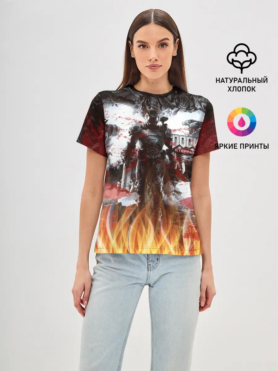 Женская базовая футболка / Doom Ethernal Ancient Gods