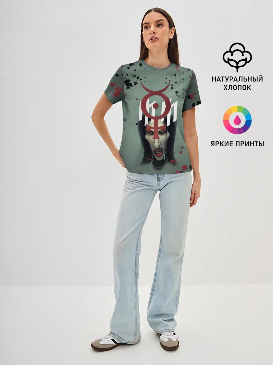 Женская базовая футболка / Marilyn Manson | Мерилин Мэнсон