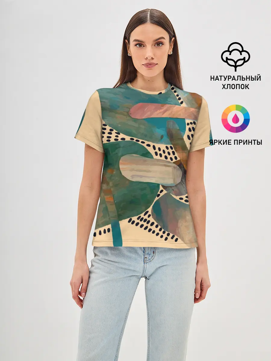 Женская базовая футболка / Birches and fields