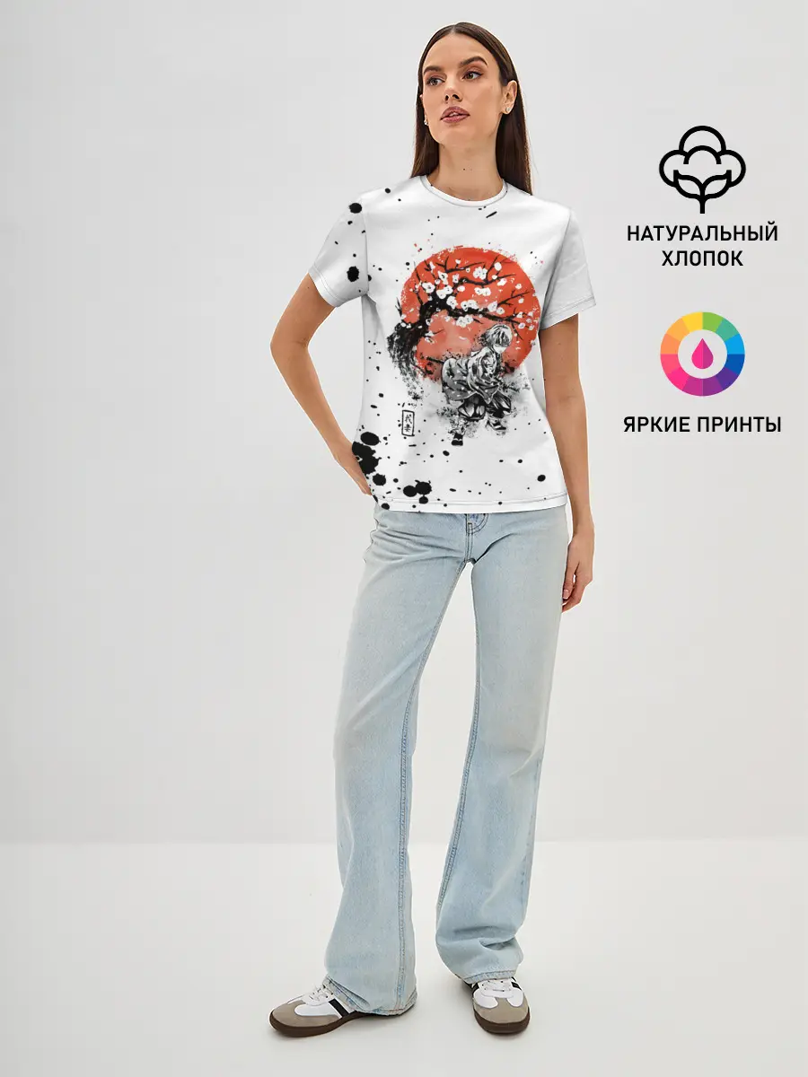 Женская базовая футболка / Зеницу Агацума Kimetsu no Yaiba