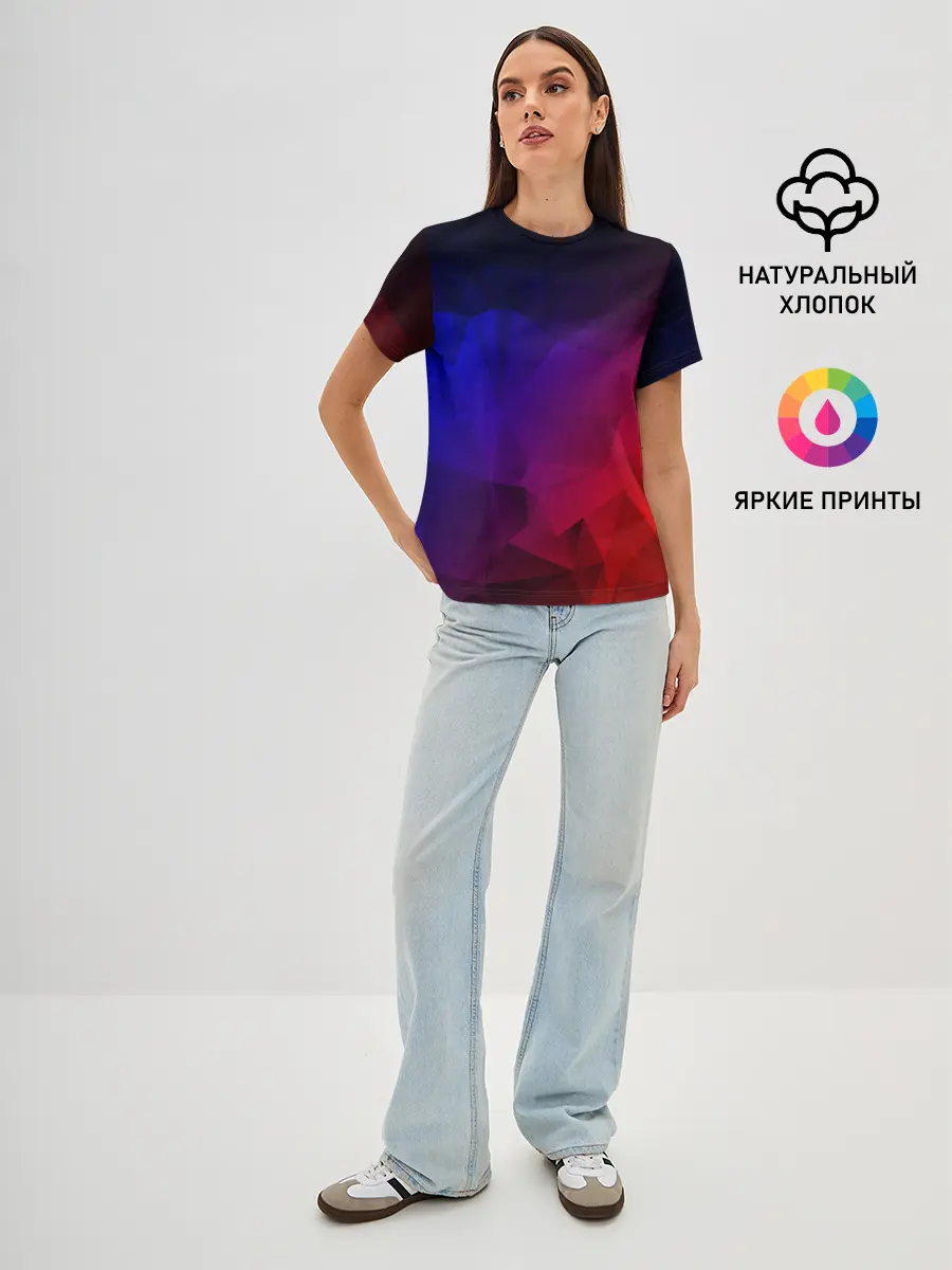 Женская базовая футболка / НЕОНОВАЯ ГЕОМЕТРИЯ