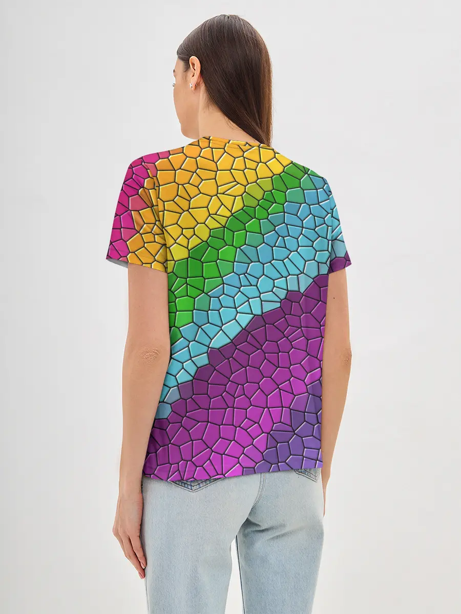 Женская базовая футболка / Яркая мозаика