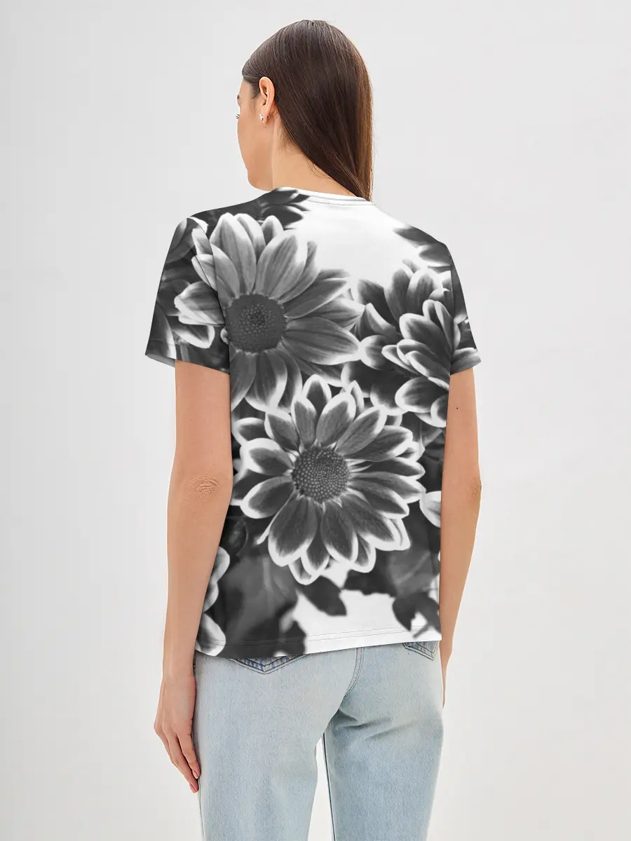 Женская базовая футболка / Цветочный Узор