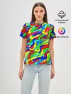 Женская базовая футболка / Красочные узоры/абстракционизм