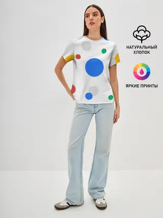 Женская базовая футболка / Цветной горох