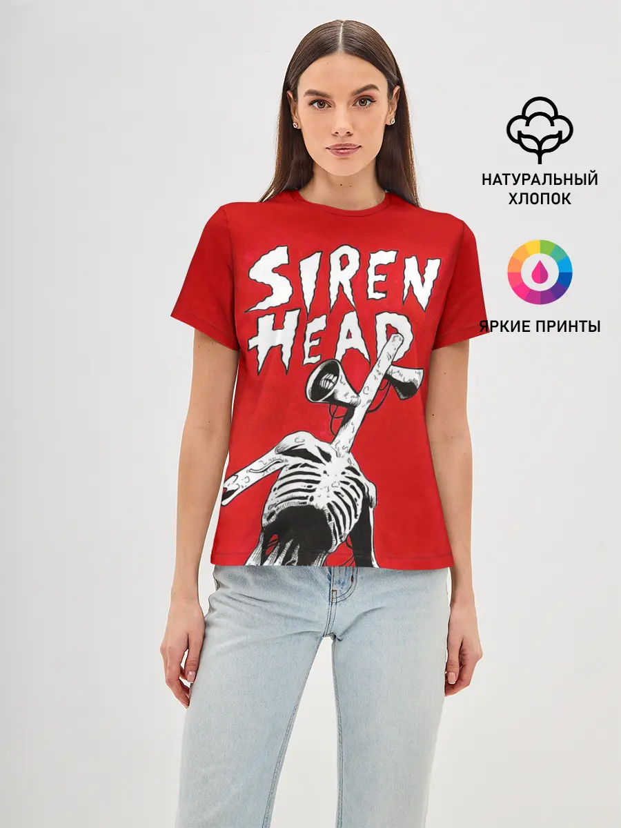 Женская базовая футболка / Red Siren Head
