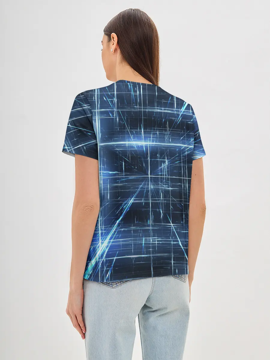 Женская базовая футболка / Линии неона