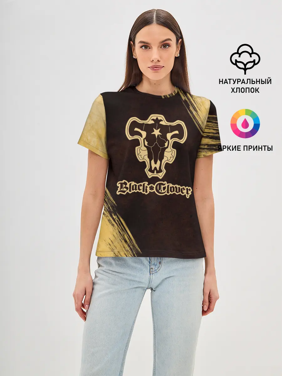 Женская базовая футболка / Черный Клевер