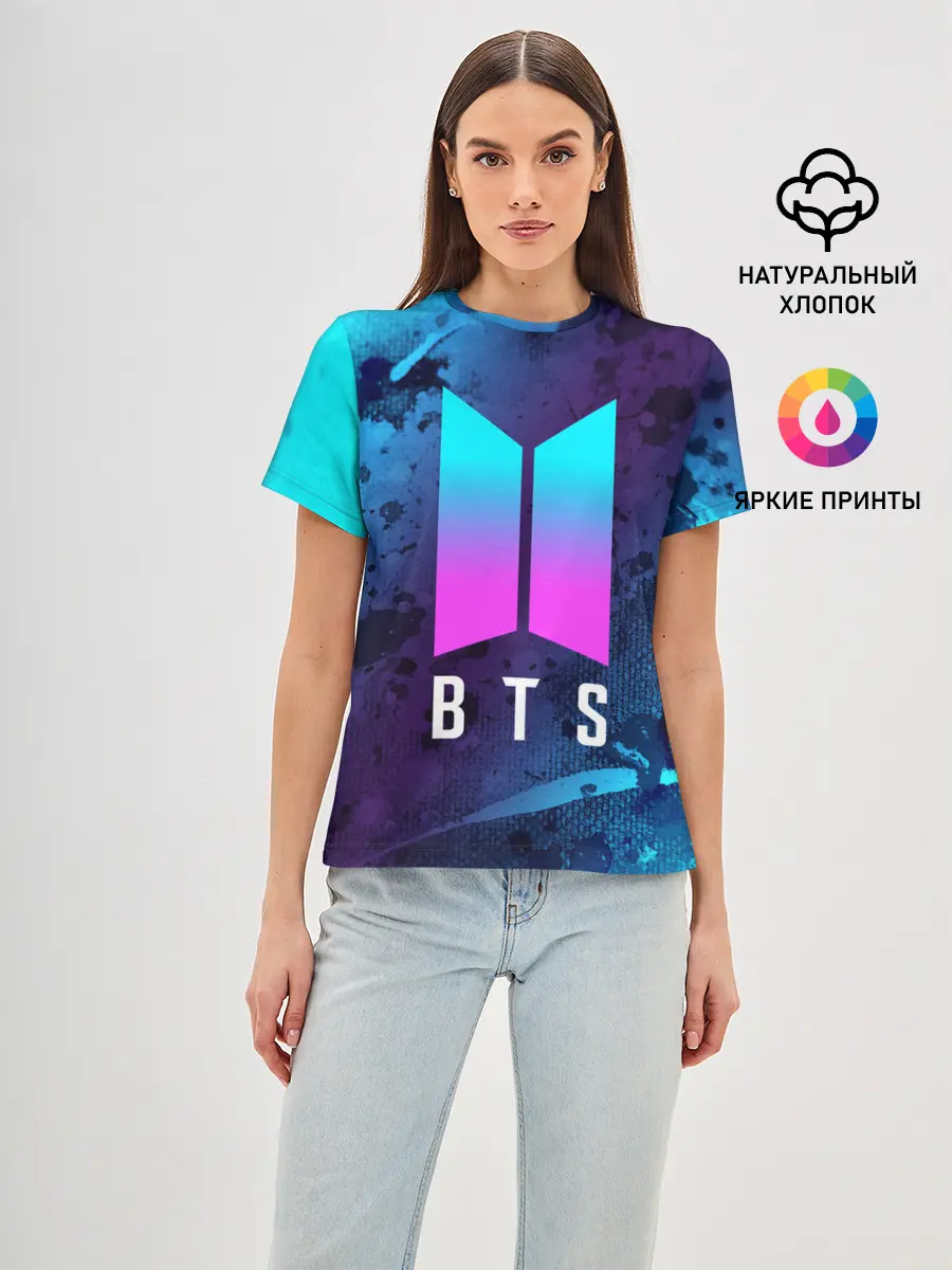 Женская базовая футболка / BTS / БТС