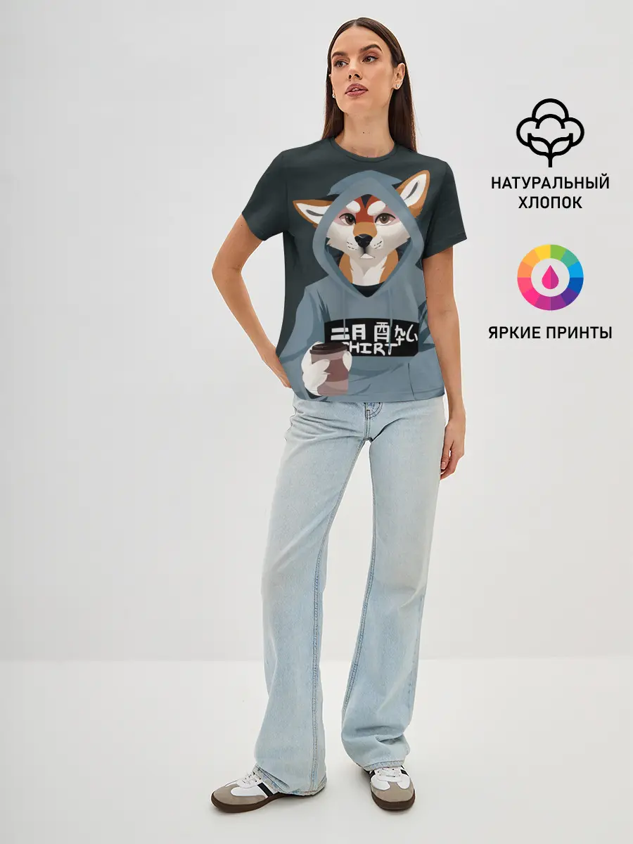Женская базовая футболка / Furry fox
