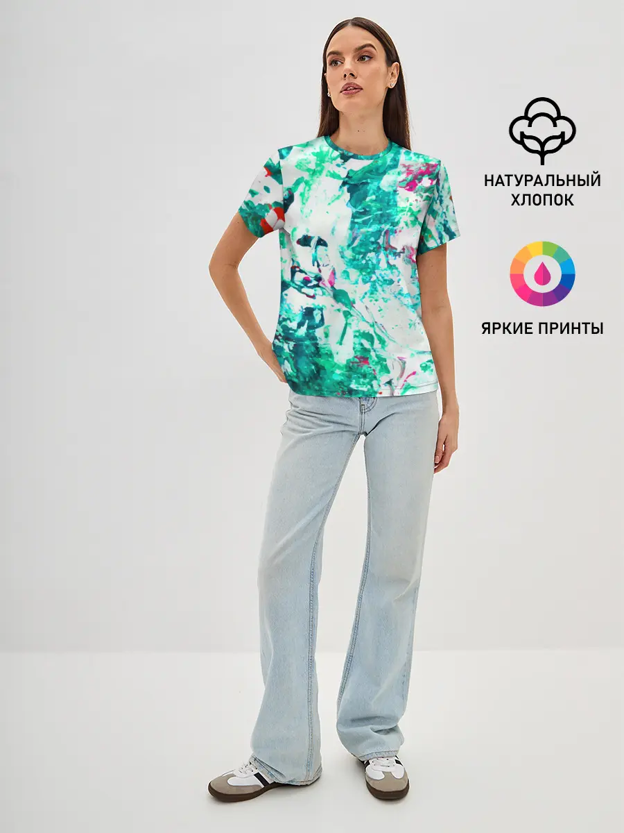 Женская базовая футболка / Берюза Морской