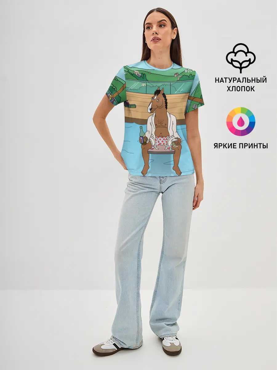Женская базовая футболка / Конь БоДжек