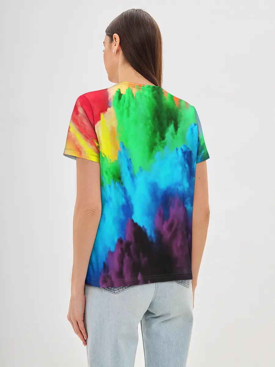 Женская базовая футболка / РАЗНОЦВЕТНЫЕ КРАСКИ