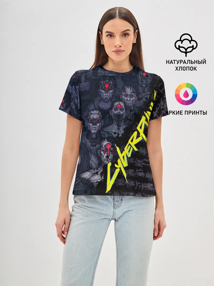 Женская базовая футболка / Cyberpunk 2077