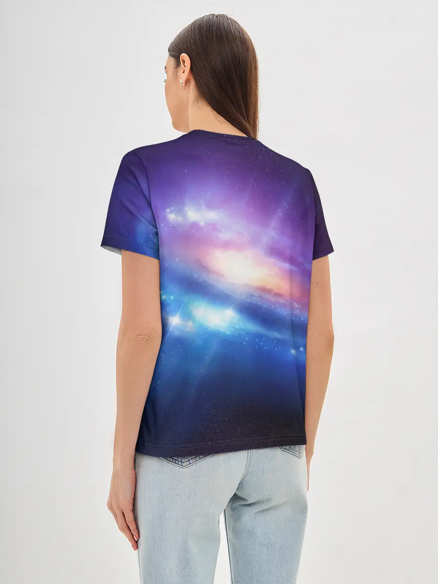 Женская базовая футболка / Абстракция космоса