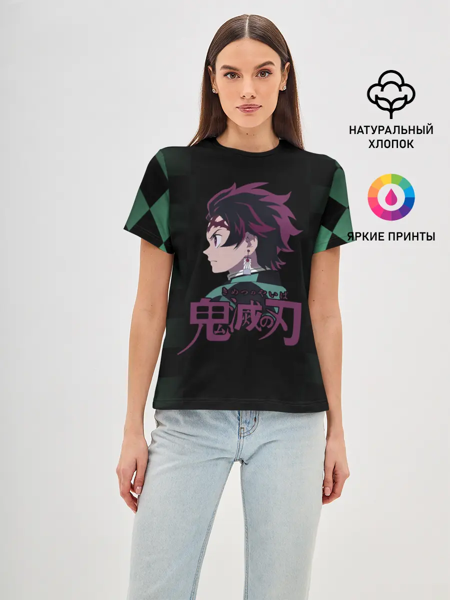 Женская базовая футболка / Танджиро Камадо Kimetsu no Yaiba