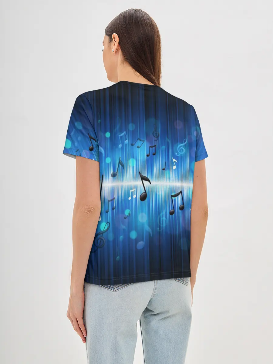 Женская базовая футболка / Абстракция музыка