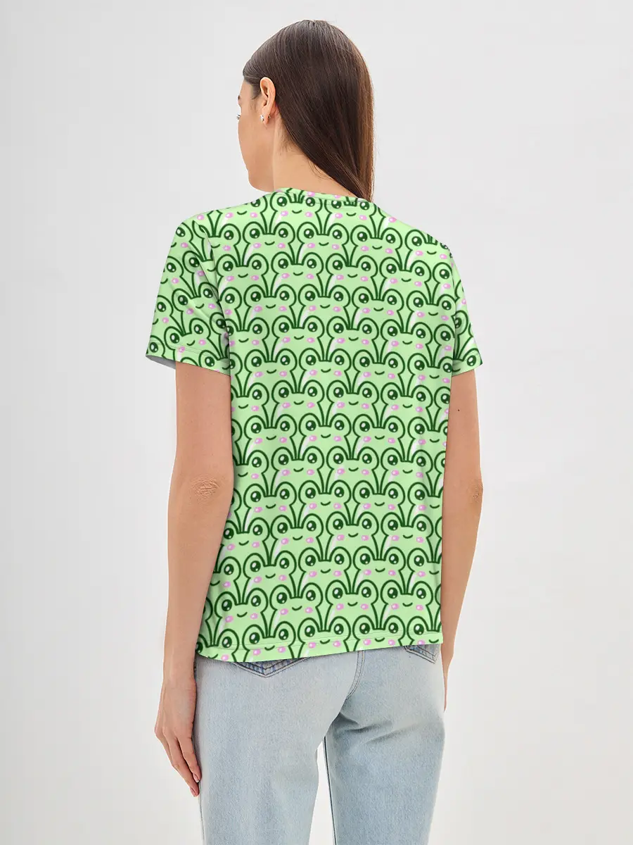 Женская базовая футболка / милые лягушки