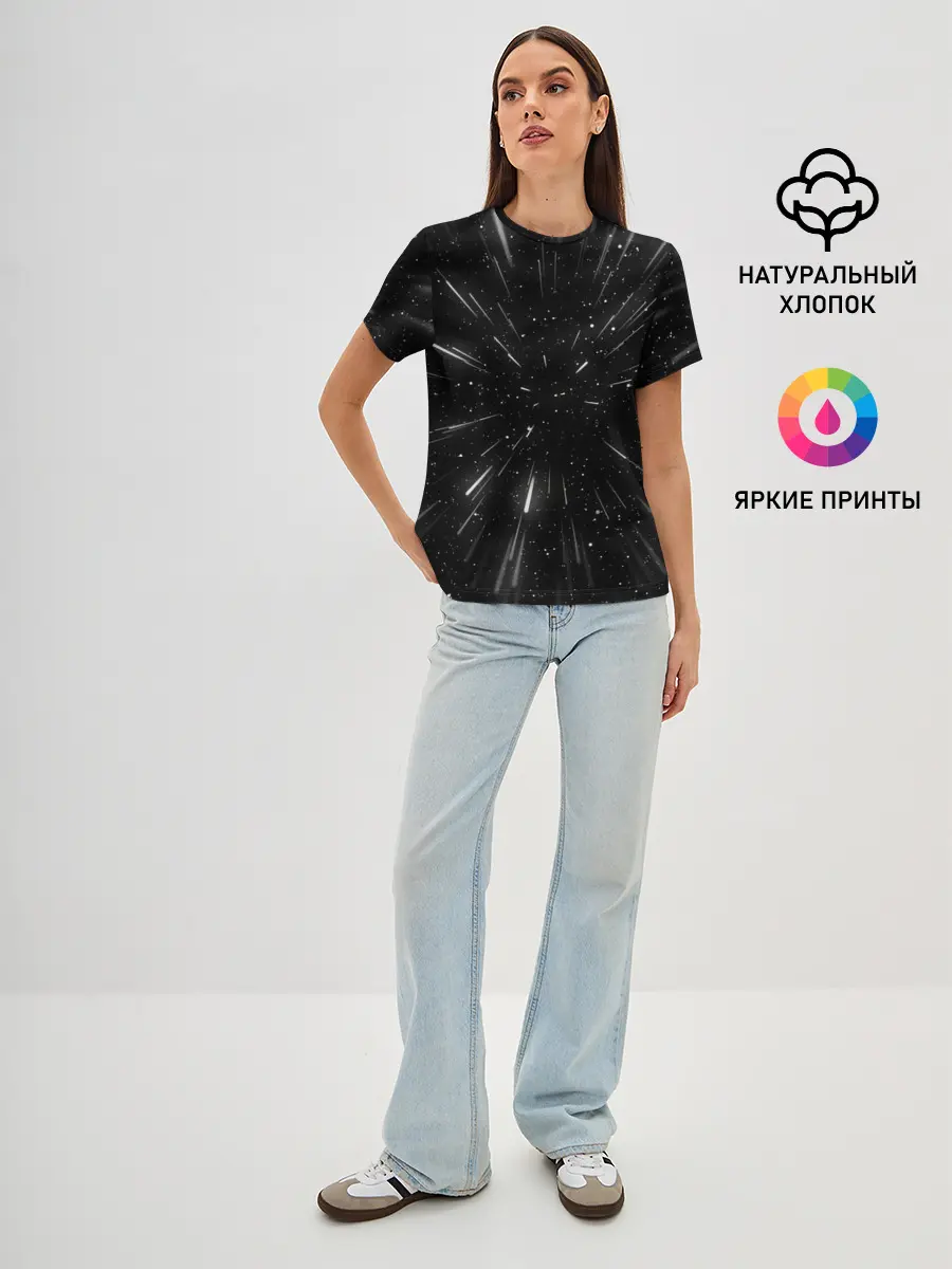Женская базовая футболка / 3D, Космос