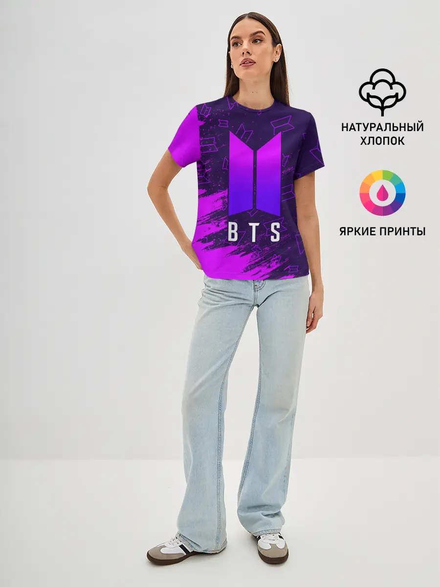 Женская базовая футболка / BTS / БТС