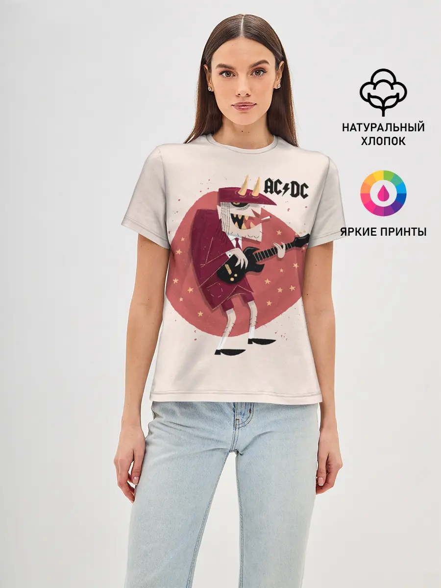 Женская базовая футболка / Ангус Янг AC/DC