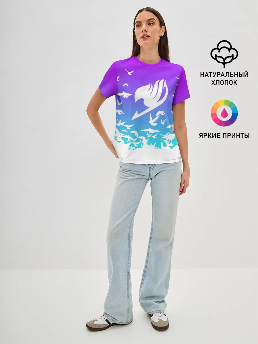 Женская базовая футболка / Фейри Тейл птички