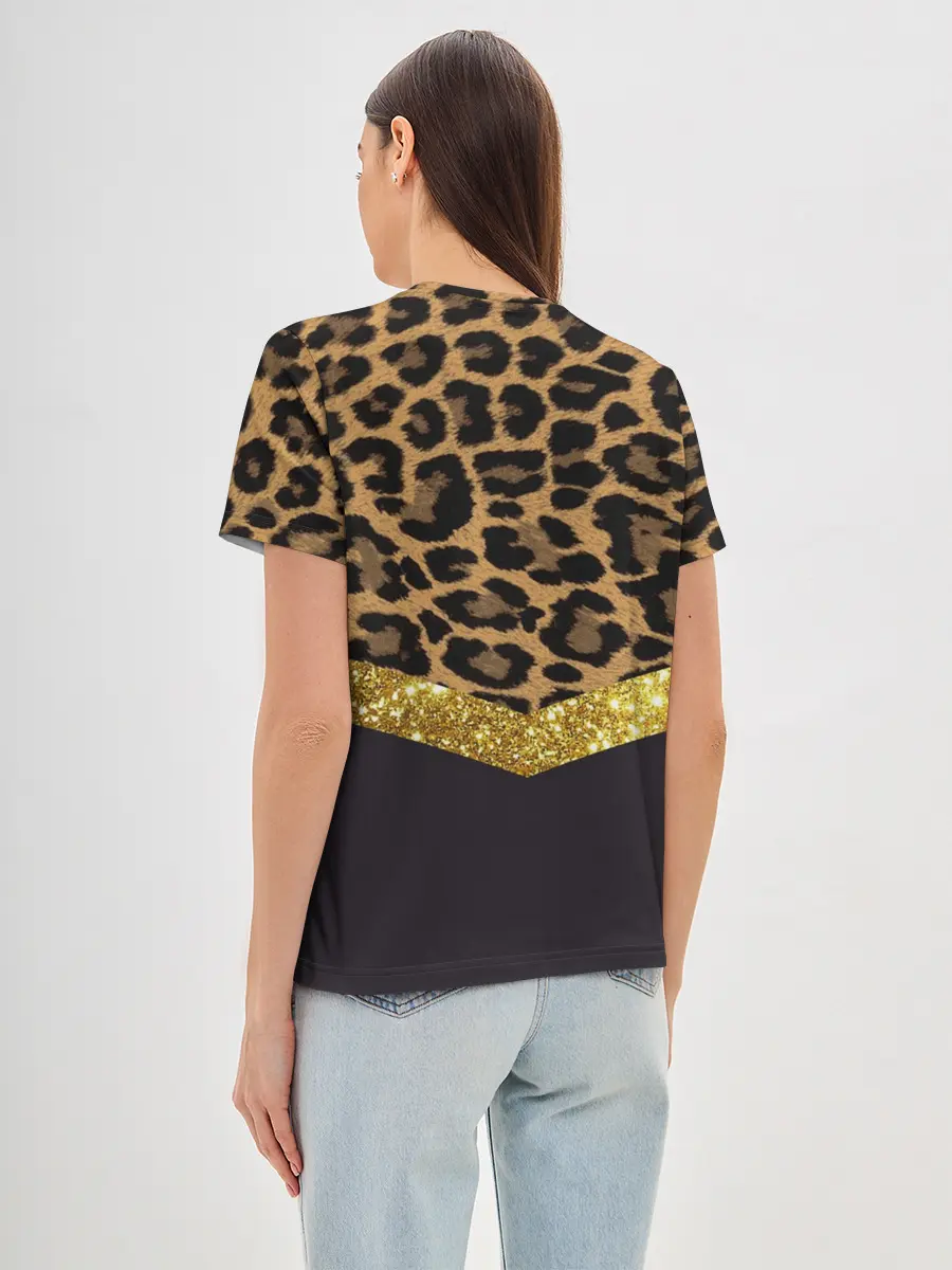 Женская базовая футболка / Леопардовый принт