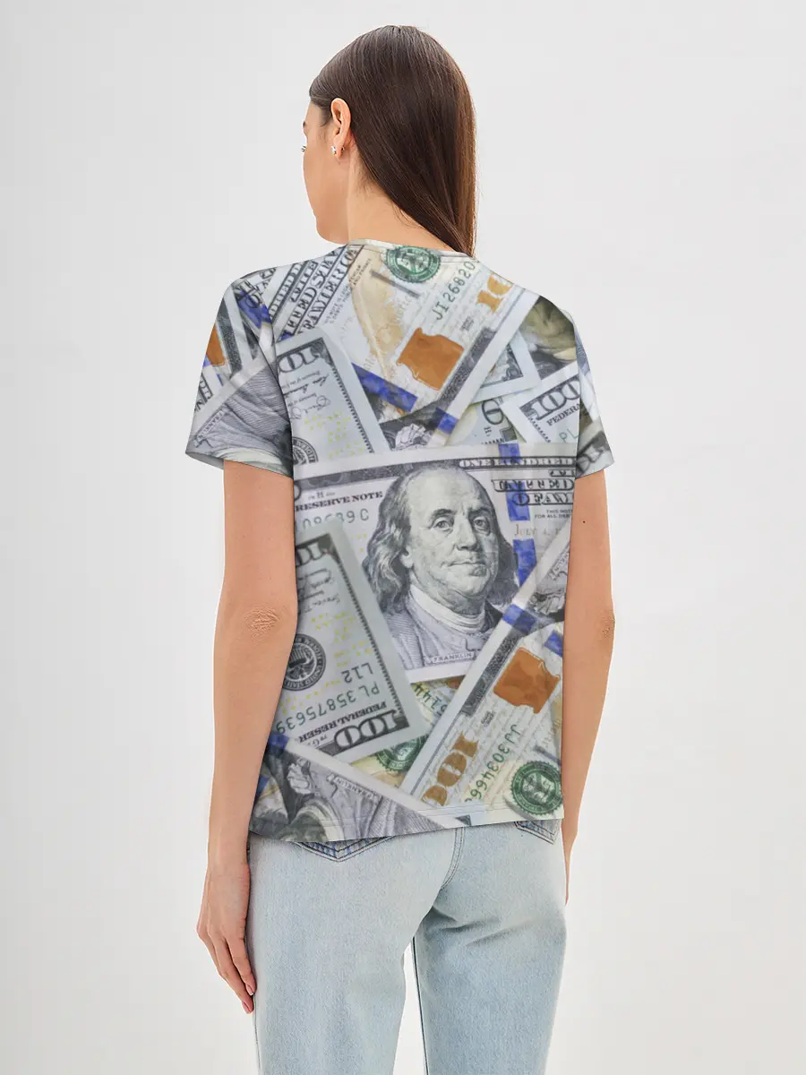 Женская базовая футболка / Доллары