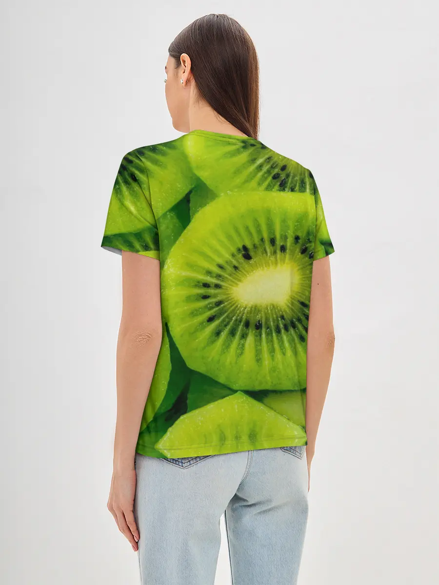 Женская базовая футболка / Зеленый киви