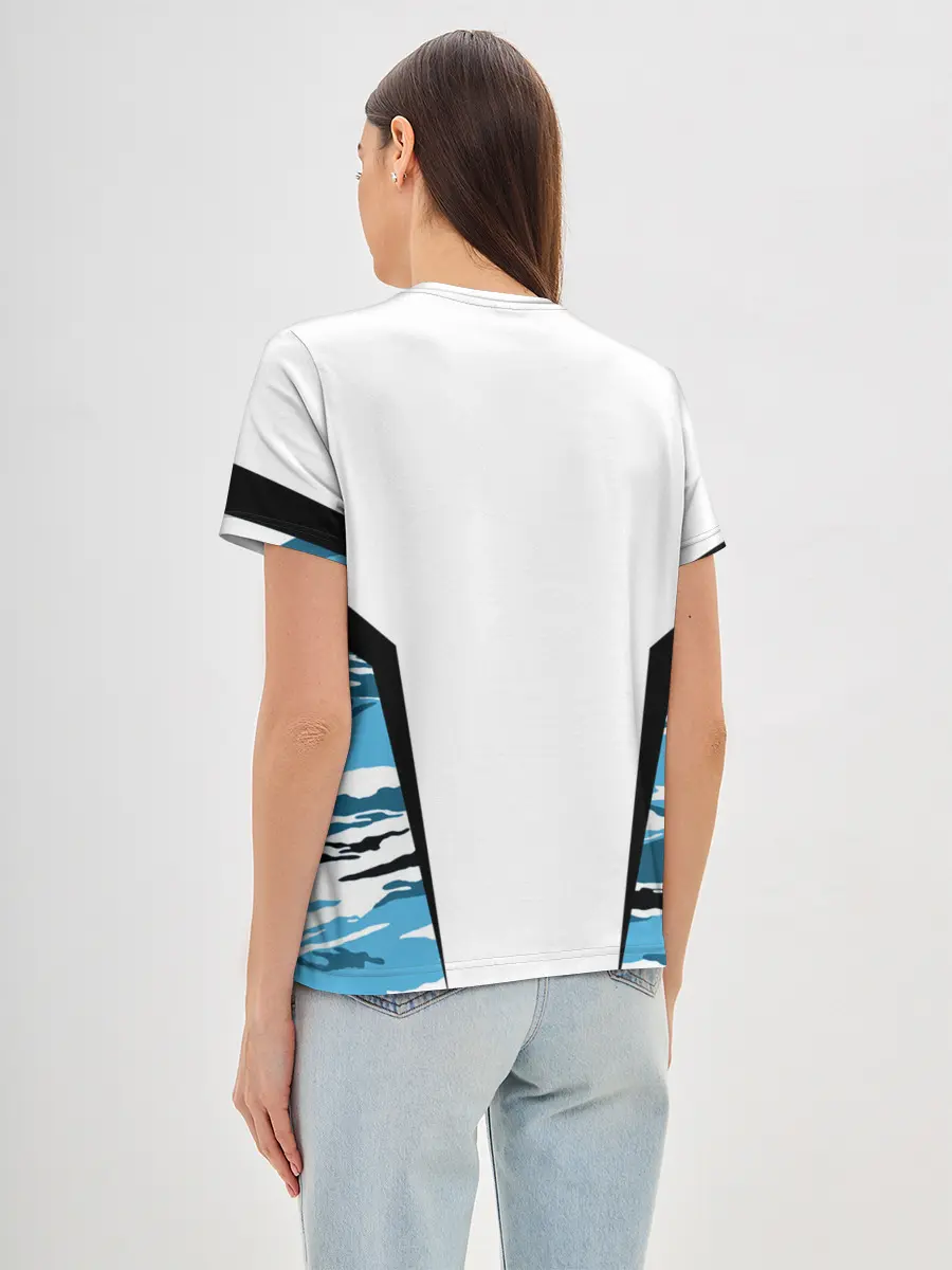 Женская базовая футболка / ВМФ России камуфляж