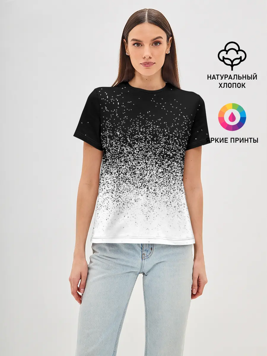 Женская базовая футболка / BLACK AND WHITE ABSTRACTION
