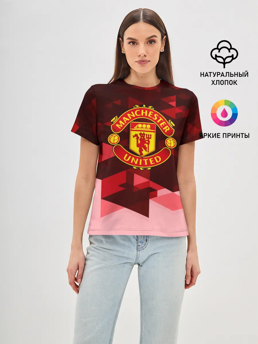 Женская базовая футболка / Manchester United Abstract