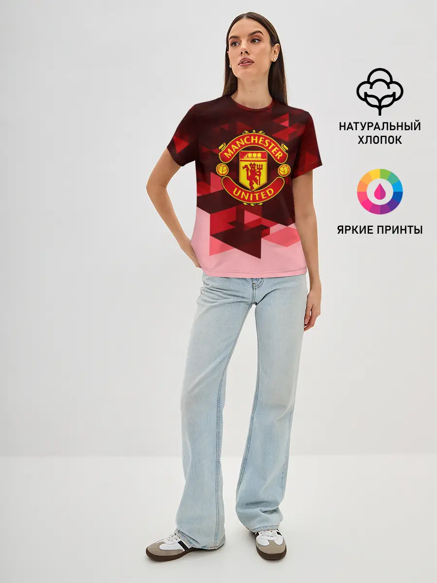 Женская базовая футболка / Manchester United Abstract